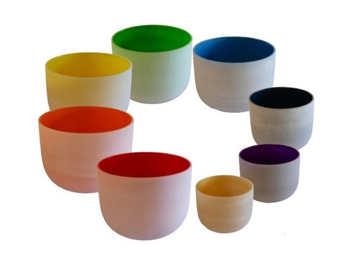 Painted Chakra Frosted Singing Bowl Sets