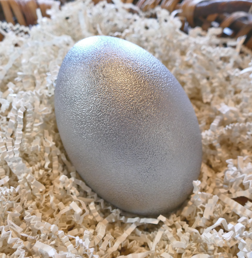 Silver Egg of Creation   --    Women's Mysteries Rattle  -  Silver Emu Egg - Womb Rattle